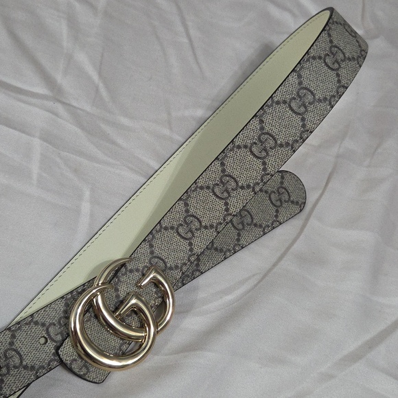 Skinny Gucci Reversible Monogram Belt Gold GG Buckle 90cm main image 9